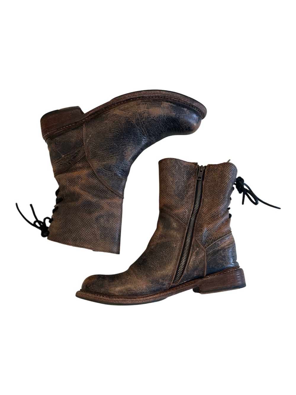BED|STU | Brown Rustic / Distressed Handcrafted Leather Boots | Size 8.5